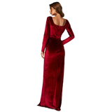 Joline Long Sleeves Velvet Dress