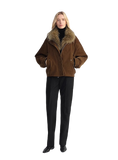 Custom-Woven Flocked Denim, Detachable Raccoon Fur Collar, 90% White Goose Down Jacket, Loose Parka for Women