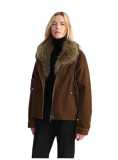 Custom-Woven Flocked Denim, Detachable Raccoon Fur Collar, 90% White Goose Down Jacket, Loose Parka for Women