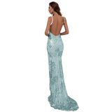 Marissa Aqua Sequin Gown
