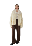 "Mariette" Detachable Tuscan Fur Collar Down Jacket Lining Short Parka