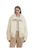 "Mariette" Detachable Tuscan Fur Collar Down Jacket Lining Short Parka