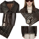 South City Old Lane Vintage Brown Aviator Leather Jacket