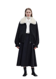 "Mariette" Detachable Tuscan Fur Collar Down Jacket Lining Short Parka