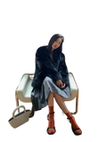 Black Sugar Champagne Finland Saga Fox Fur Coat Fashion Cardigan