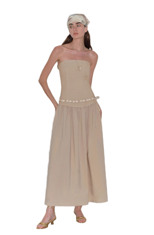 Long Waisted Slim Hem Dress