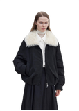 "Mariette" Detachable Tuscan Fur Collar Down Jacket Lining Short Parka