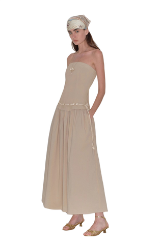 Long Waisted Slim Hem Dress