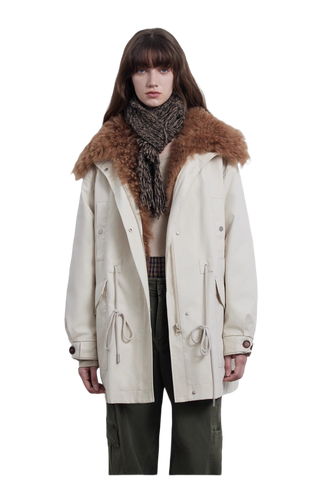Green Mile Miracle Loose Drawstring Down Removable Mid-Length Jacket
