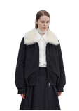 "Mariette" Detachable Tuscan Fur Collar Down Jacket Lining Short Parka