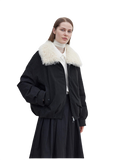 "Mariette" Detachable Tuscan Fur Collar Down Jacket Lining Short Parka