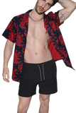 Saint Tropez Red Vintage Floral Cabana Shirt