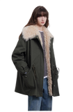 Green Mile Miracle Loose Drawstring Down Removable Mid-Length Jacket