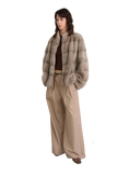 Imported Purple Label Mink Coat Horizontal Ridge Leaning Against the Ridge Craft Mink Fur Coat