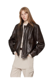 South City Old Lane Vintage Brown Aviator Leather Jacket