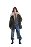 Green Mile Miracle Loose Drawstring Down Removable Mid-Length Jacket