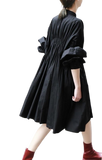 Hotaru Long Sleeve Pleated Shirt Dress