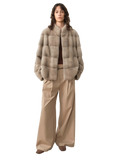 Imported Purple Label Mink Coat Horizontal Ridge Leaning Against the Ridge Craft Mink Fur Coat