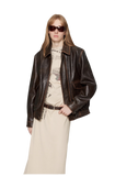 South City Old Lane Vintage Brown Aviator Leather Jacket