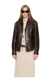 South City Old Lane Vintage Brown Aviator Leather Jacket