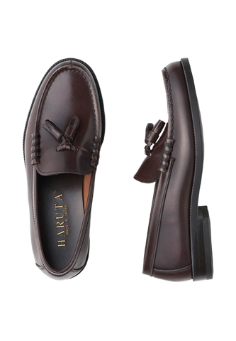 HARUTA Tassel Loafer-Men-907 D.BROWN