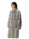 Imported Purple Label Mink Coat Horizontal Ridge Leaning Against the Ridge Craft Mink Fur Coat