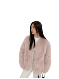 Black Sugar Champagne Finland Saga Fox Fur Coat Fashion Cardigan