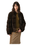 Imported Purple Label Mink Coat Horizontal Ridge Leaning Against the Ridge Craft Mink Fur Coat