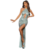 Mackenzie Cut Out Halter Gown