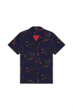 Saint Tropez Cabana Shirt Navy Palm
