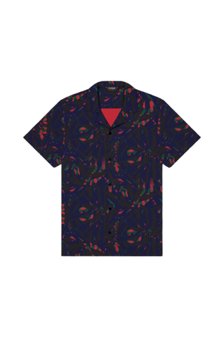 Saint Tropez Cabana Shirt Navy Palm