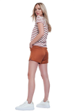 Embellished High Waist Short in Orange and Gold