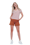 Embellished High Waist Short in Orange and Gold