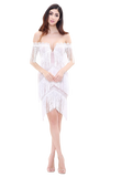White Fringe Dress