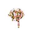 Floral Knot Top With Green Background in Satin Fabric