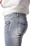 Gray Slim Denim Embroidered Jeans