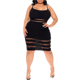 Strap-Type Mid-Skirt Striped Mid-Waist Black Plus Size Womens Summer 2022 Dresses Plus Size Dress