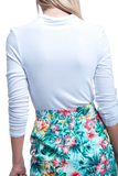 High Neck and Long Sleeves White Top
