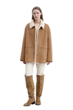 “Vintage Manor”High Quality Wool Contrast Lapel Reversible Artificial Compound Suede Shearling Jacket