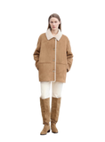 “Vintage Manor”High Quality Wool Contrast Lapel Reversible Artificial Compound Suede Shearling Jacket