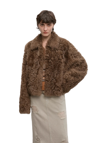 Berlin Soft Warm Short Lapel Tuscan Wool Sheepskin