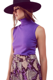Knitted Tank Jumper in Purple
