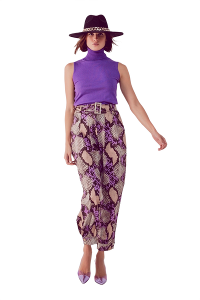 Knitted Tank Jumper in Purple