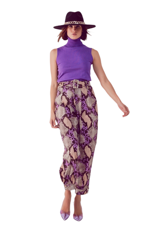 Knitted Tank Jumper in Purple