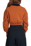 Oversized Cropped Sweatshirt in Camel
