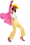 Wide Leg Jeans in Sunshine Yellow