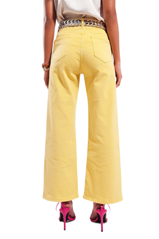 Wide Leg Jeans in Sunshine Yellow