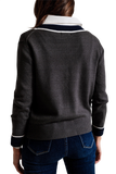 Gray Cardigan With Pockets and Channel Style