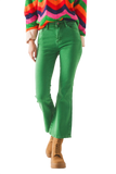High Waist Flare Jean in Green