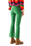 High Waist Flare Jean in Green
